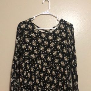 Flowery black dress